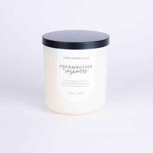 Cocoa Butter & Cashmere Scented 12oz Double Wick Candle